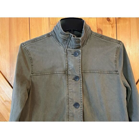 Lucky Brand Size Small Olive Green Utility Cargo Jacket Military Lyocell (0719) - Picture 3 of 8